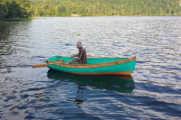 Chapelle's dinghy under oars
